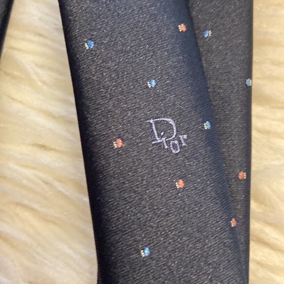 Christian Dior Man Tie navy blue color excellent condition - Picture 8 of 8